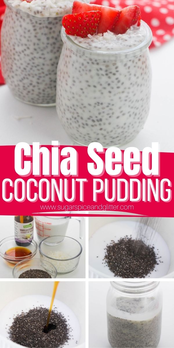 A protein-packed dessert or an indulgent-tasting yet healthy breakfast that is loaded with nutrients, this Coconut Chia Seed Pudding recipe is incredibly quick to throw together with just 5 ingredients.