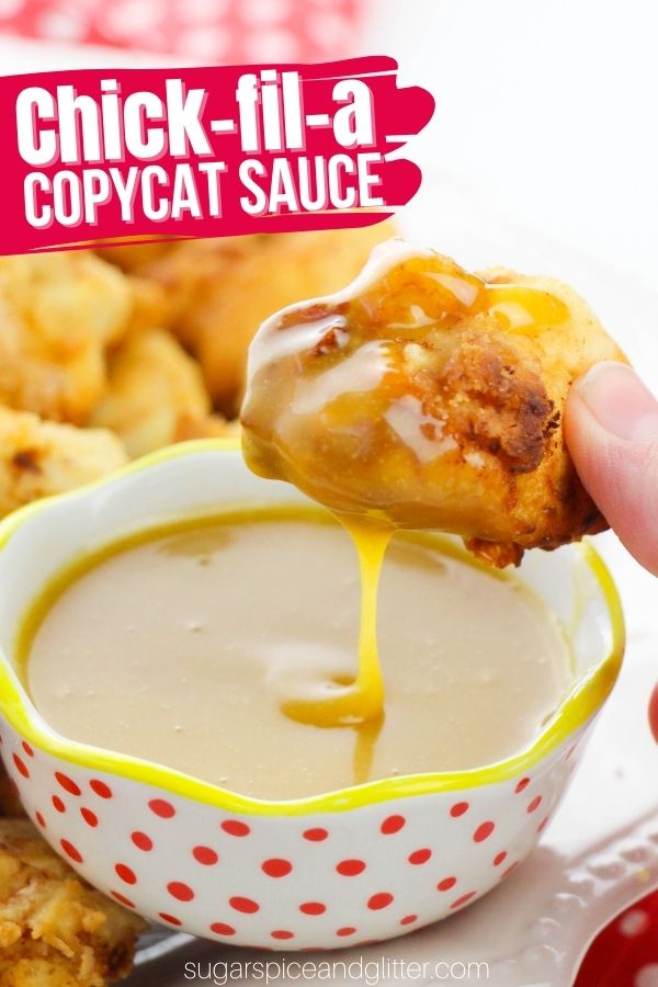 A sweet, tangy and creamy copycat version of Chickfila's house sauce. This 6-ingredient Chickfila sauce is the perfect spread for homemade chicken sandwiches or dip for homemade chicken nuggets.