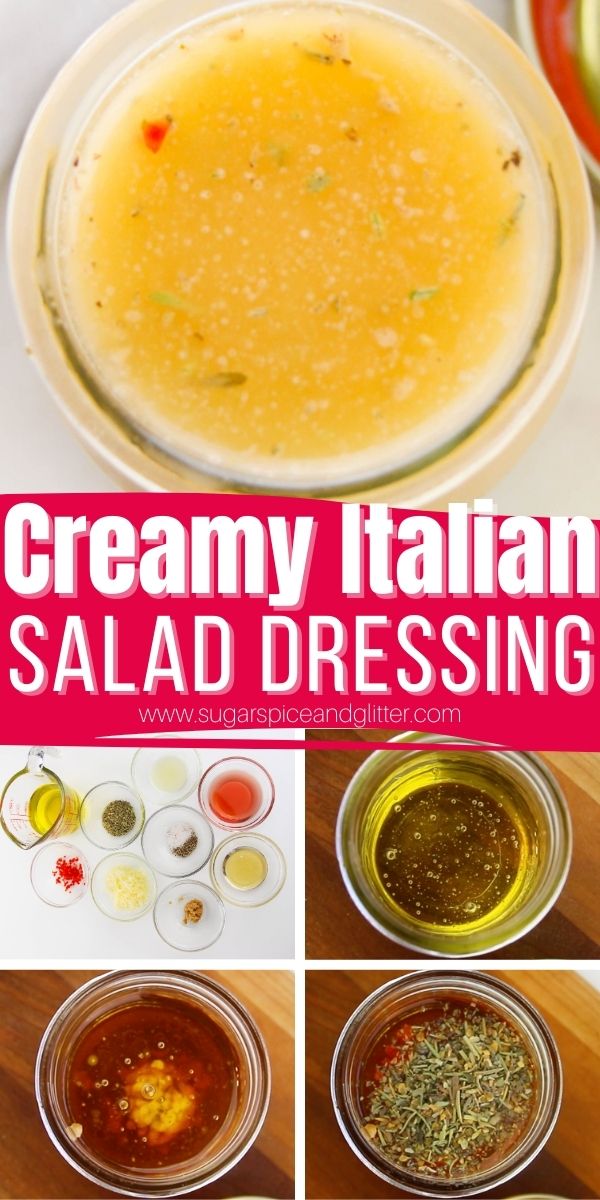 A super simple Creamy Italian Salad Dressing that packs a zesty, flavorful punch. Drizzle on your favorite salads (be they vegetable-based or pasta-based), use as a sandwich spread or marinate chicken with this versatile pantry staple.