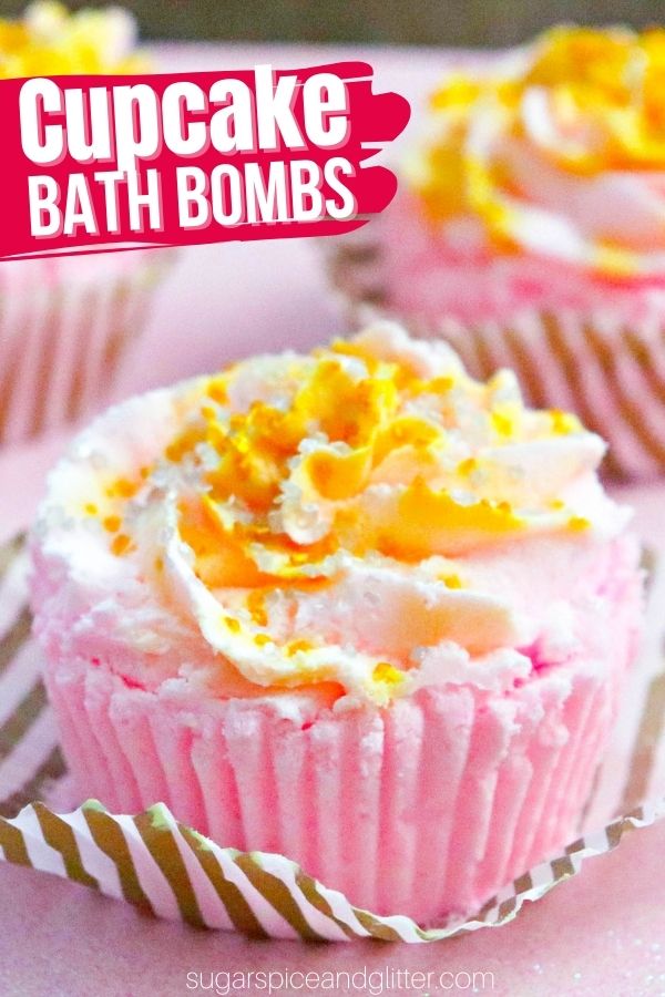 Cupcake Bath Bomb with Whipped Soap Frosting (with Video)