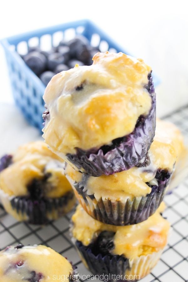 Glazed Blueberry Muffins