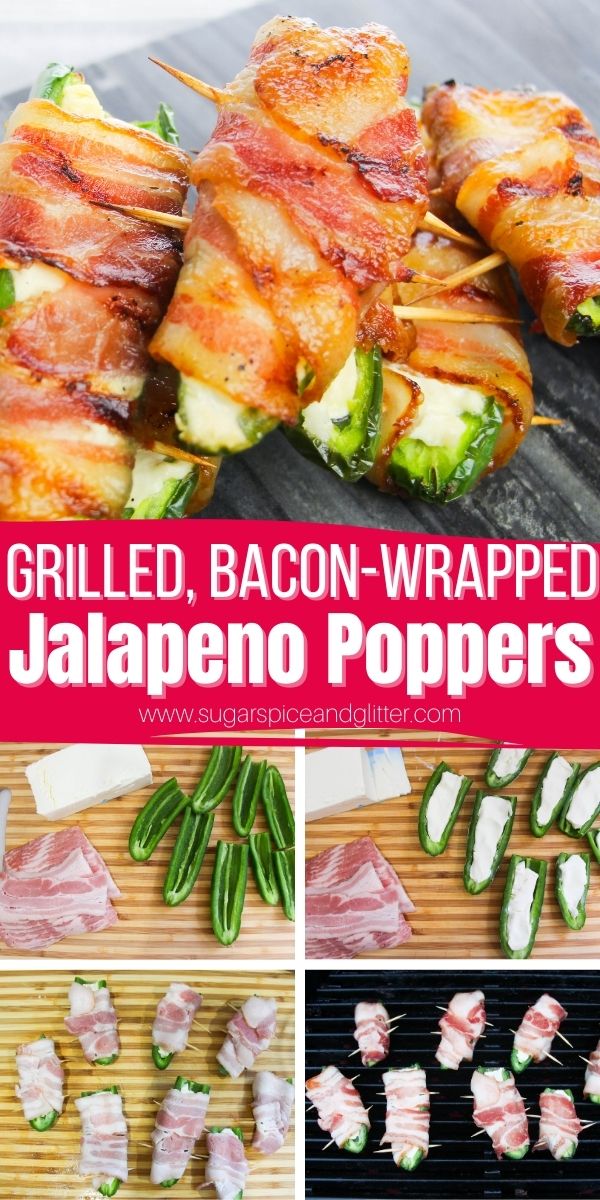 One of our family's favorite appetizer recipes, these Grilled Bacon-Wrapped Jalapeño Poppers are stuffed with cream cheese and wrapped in bacon for a smoky, creamy bite that is perfect for BBQs and parties.