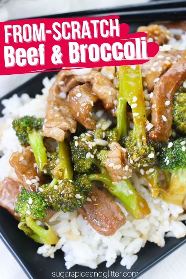 How to make the best beef and broccoli in one pan and in less than 30 minutes! This beef and broccoli stir fry features tender-crisp broccoli, juicy, melt-in-your-mouth strips of beef and a luscious homemade sauce that is the perfect balance of umami, savory, rich, salty and slightly sweet.