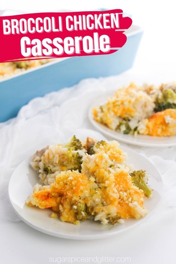 This broccoli chicken casserole is a cleaned up version of this comforting casserole made with an easy and utterly delicious homemade cream of chicken soup. We've amped up the flavor profile while keeping it family-friendly, resulting in a cheesy, comforting classic casserole with juicy, flavorful chicken, tender broccoli and perfectly cooked rice.