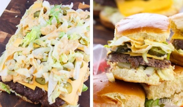 in-process images of how to make big mac sliders