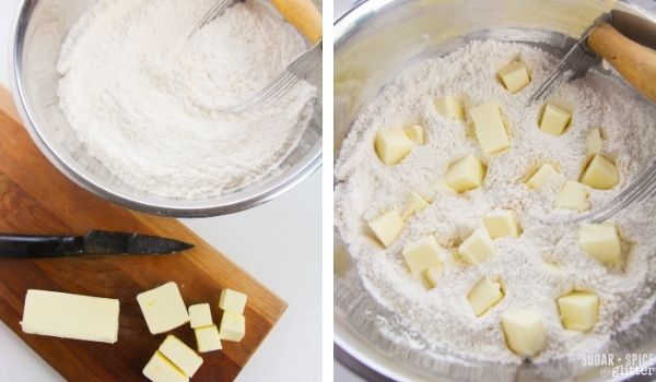 in-process images of how to make honey buttermilk biscuits