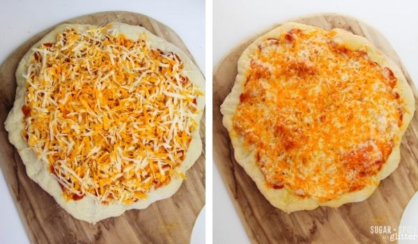 in-process images of how to make pizza dough
