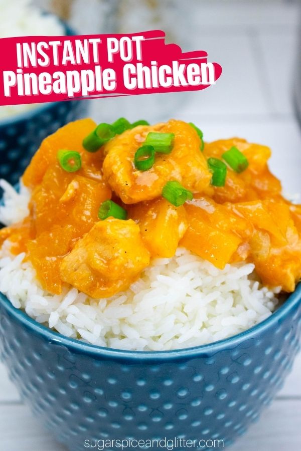 How to make instant pot pineapple chicken, a sweet, savory and tangy copycat takeout recipe that the whole family will love. Ready to enjoy in less than 30 minutes - faster than ordering and picking up take-out!