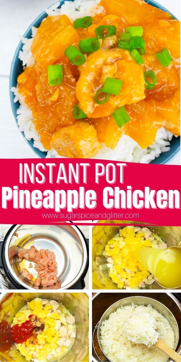 A sweet and savory chicken recipe that kids will love! This Instant Pot Pineapple Chicken with Rice is super simple and comes together in less than 20 minutes.