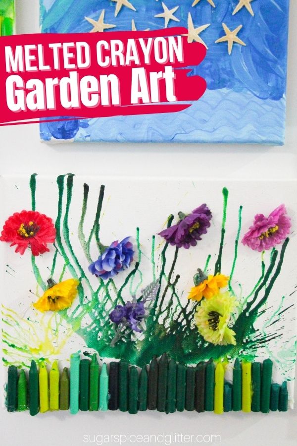 Flower Melted Crayon Art (with Video)