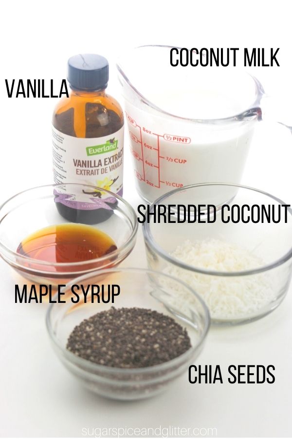 ingredients needed to make chia seed pudding