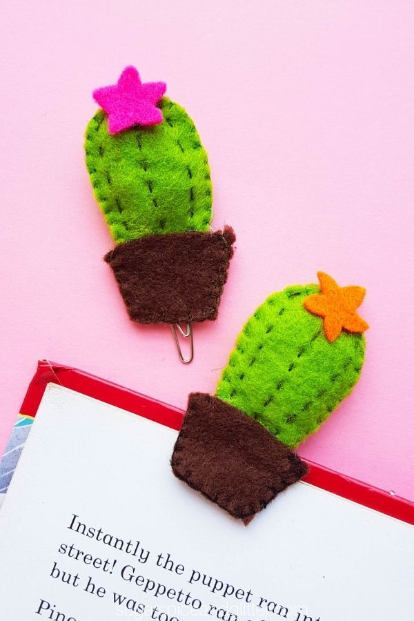 Cute Cactus Felt Bookmark DIY