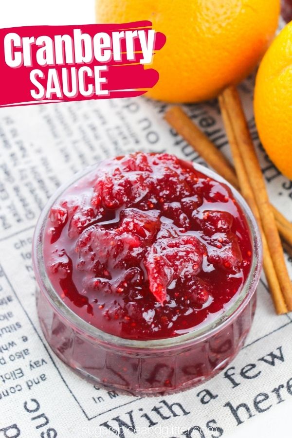 A super simple and quick recipe for homemade cranberry sauce with just 4 ingredients. This easy cranberry sauce is perfect for serving with your holiday meal or a delicious addition to holiday breakfasts.