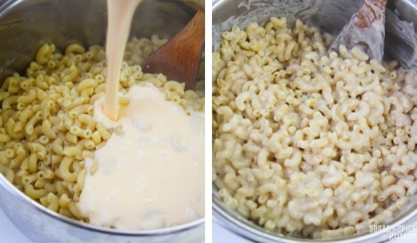 in-process images of how to make crack mac and cheese