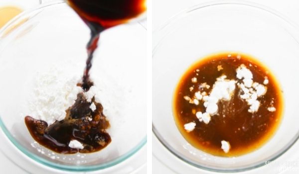 in-process images showing how to make Kung Pao sauce