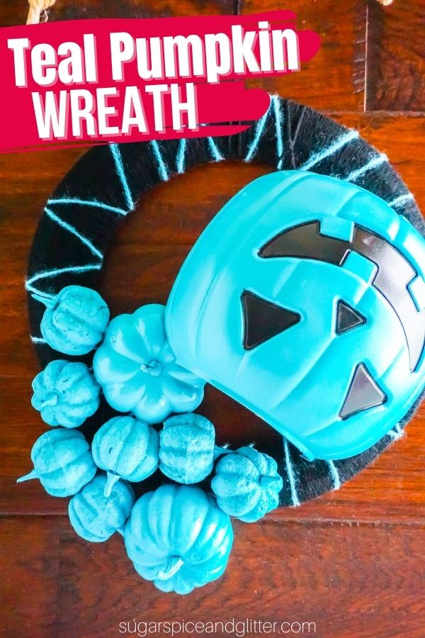 A fun and creative way to let trick or treaters know that your home is handing out allergy-friendly treats as part of the Teal Pumpkin Project!