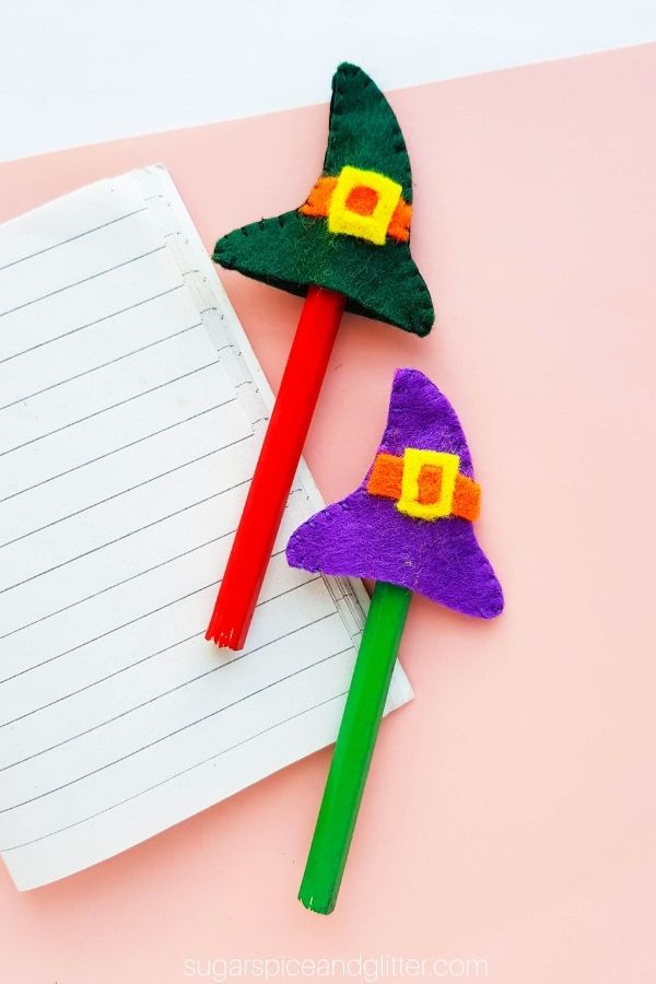 Felt Witch's Hat Pencil Topper Sewing Project
