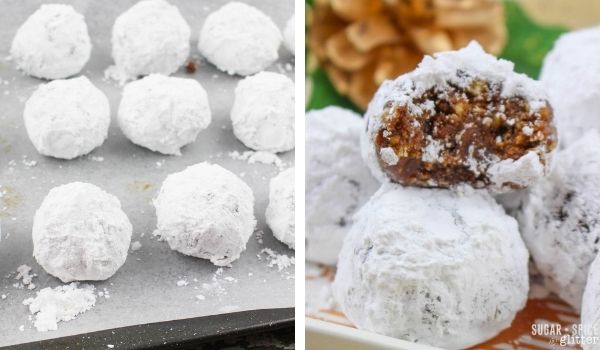 in-process images of how to make rum balls