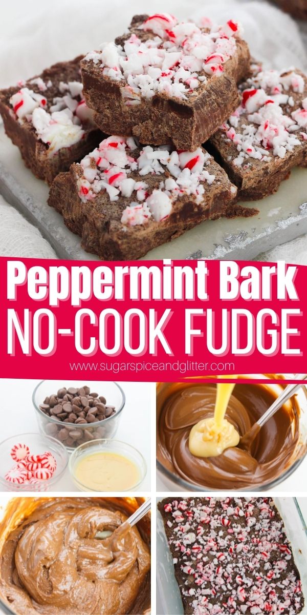How to make chocolate peppermint fudge with just 3 ingredients and in less than 10 minutes! This super simple no cook fudge recipe is perfect for gifting or bringing along to your holiday events.