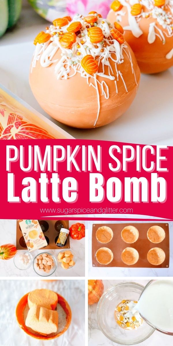 How to make homemade latte bombs - a fun twist on hot chocolate bombs for PSL fans. These latte bombs are a decadent treat or thoughtful homemade gift for the PSL lover in your life!