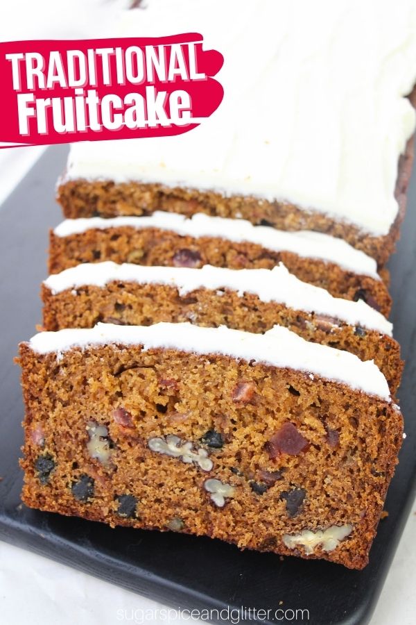 Traditional Fruitcake with Cream Cheese Frosting