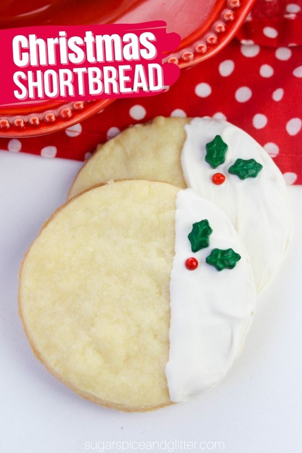 A super simple shortbread cookie recipe that kids can help make! This 4-ingredient shortbread cookie dough does not require any chill time so you can whip these up and enjoy in 30 minutes!