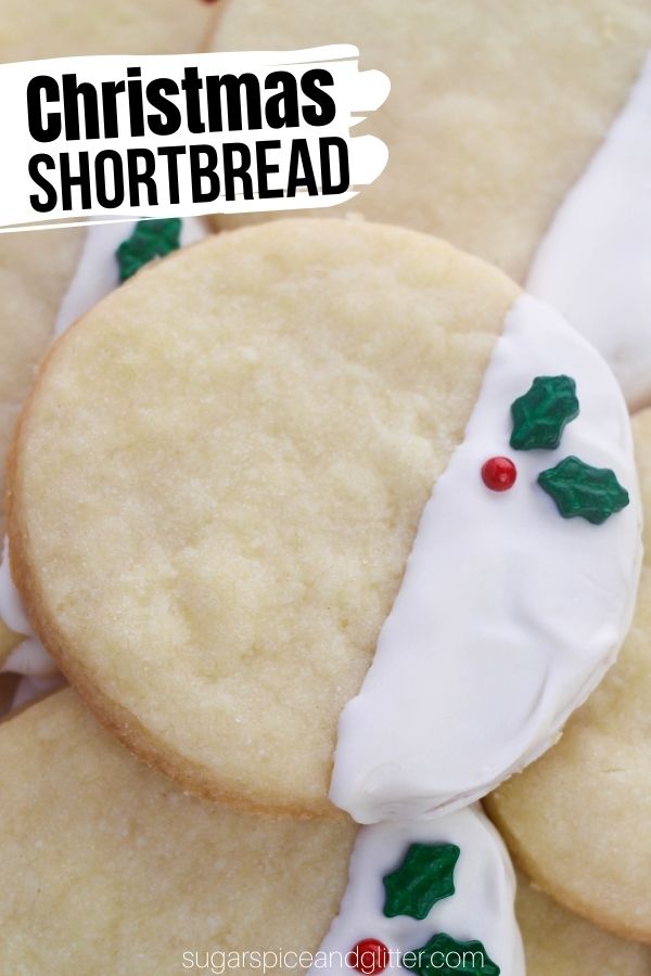 White Chocolate Dipped Christmas Shortbread