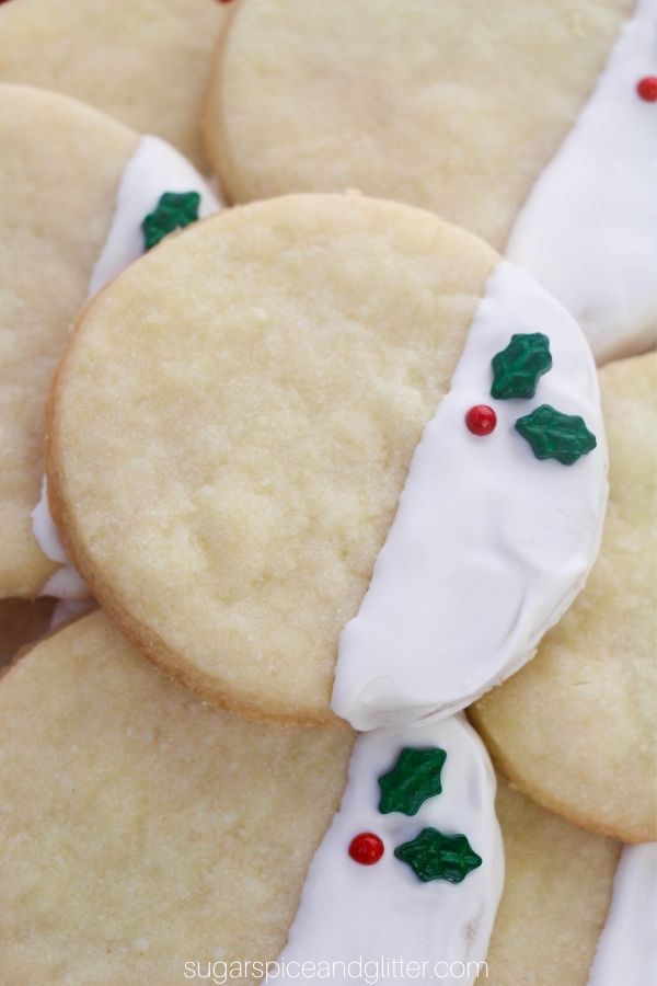 White Chocolate Dipped Christmas Shortbread