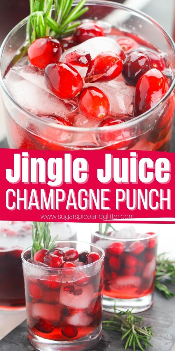 How to make a Christmas Champagne Punch perfect for entertaining, this crisp and juicy champagne cocktail is super simple to make and is a refreshing cocktail that your guests will love