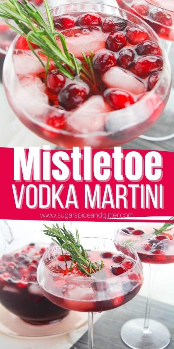 How to make the perfect Christmas vodka cocktail, this Mistletoe Martini is a refreshing take on a classic Cosmopolitan cocktail perfect for a girls' only Christmas party. Refreshing, juicy flavors with just the right amount of cranberry vodka