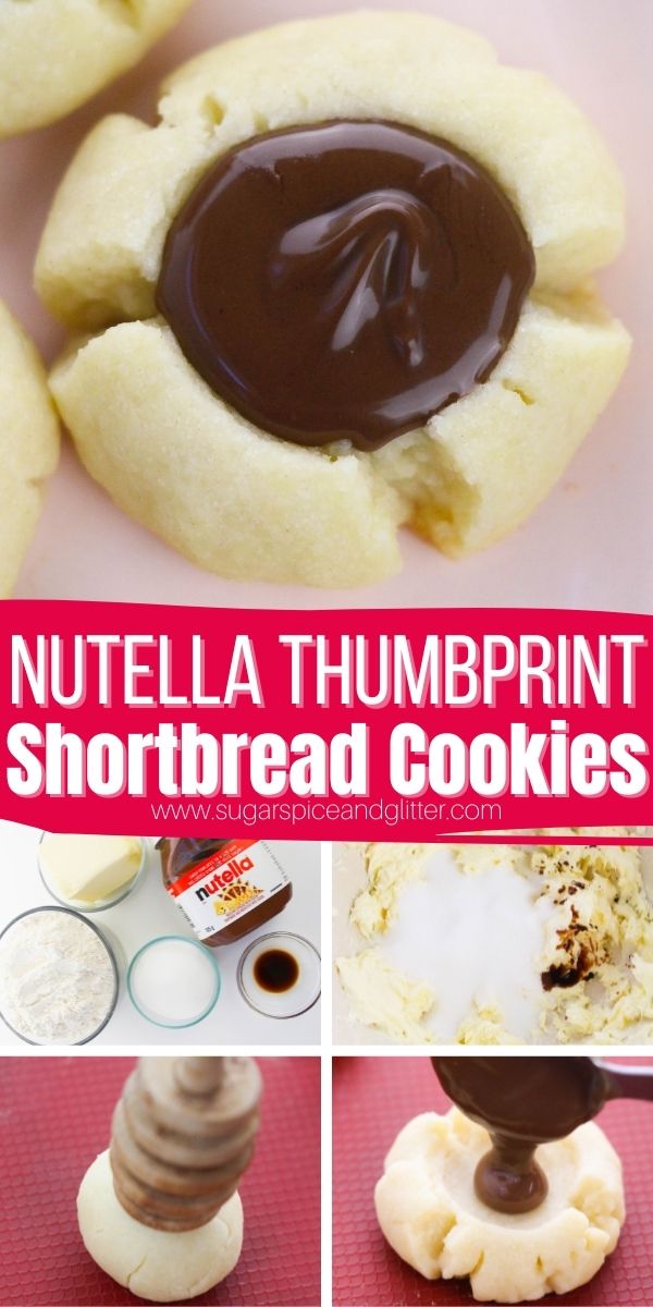 How to make Nutella Thumbprint cookies, a decadent 5-ingredient Christmas cookie that just melts in your mouth with a rich buttery flavor with that gorgeous chocolate hazelnut Nutella that we all love!