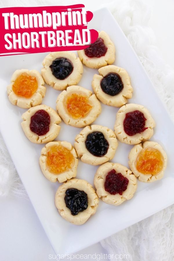 A buttery, melt-in-your-mouth shortbread cookie with a variety of jam fillings, these super simple Thumbprint Shortbread cookies are practically foolproof and a great classic Christmas cookie to make with the kids.