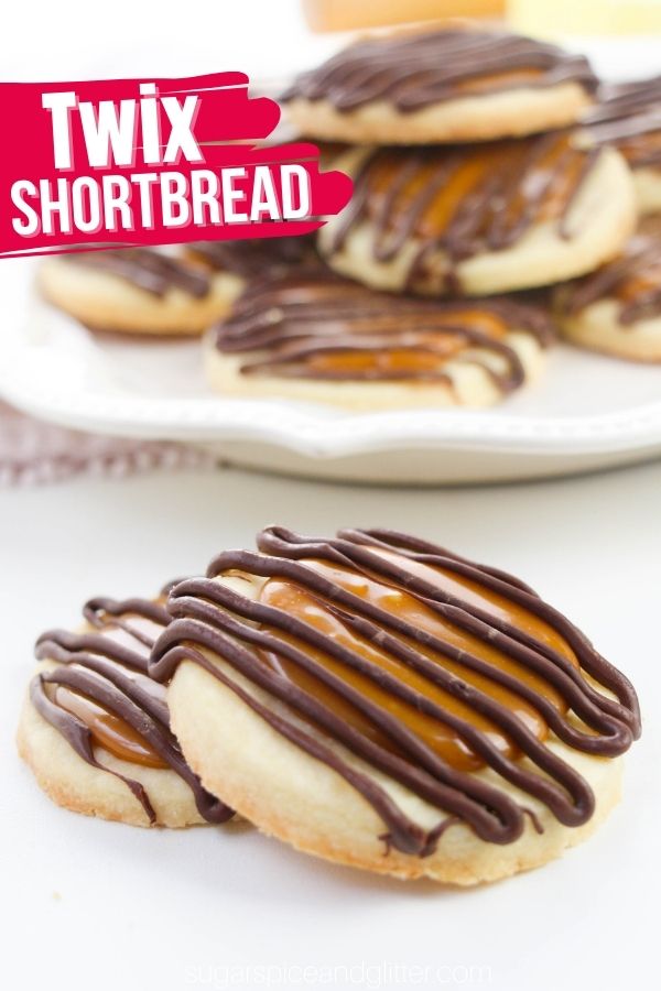 Melt-in-your-mouth Homemade Twix Cookies feature a buttery shortbread base, ooey gooey caramel and a decadent milk chocolate drizzle. This super simple cookie recipe is easy enough to make with the kids and enjoy in less than an hour!