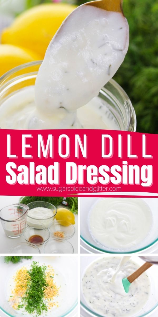 A fresh and creamy lemon dill salad dressing is the perfect way to add brightness to your favorite summer salads while still feeling indulged. You can also use this dressing on chicken, fish, vegetables - or even use as a veggie dip or sandwich spread.