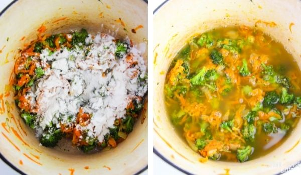 in-process images or how to make broccoli cheese soup