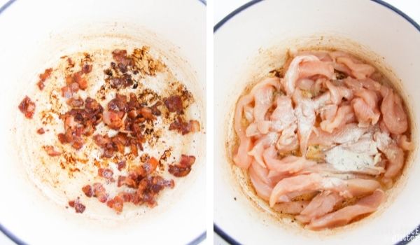 in-process images of how to make crack chicken soup