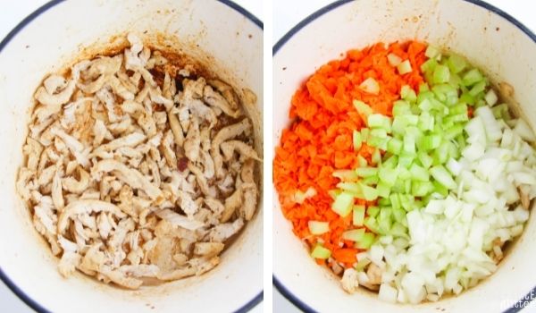in-process images of how to make crack chicken soup