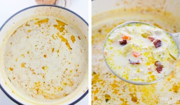 in-process images of how to make crack chicken soup