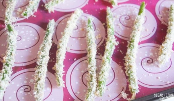 in-process image of how to make green bean fries