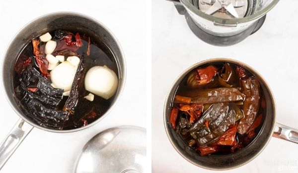 in-process images of how to make pork tamales