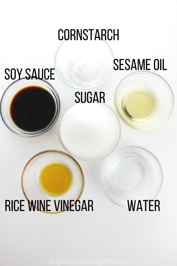 labeled ingredient image showing what is needed to make Kung Pao Sauce