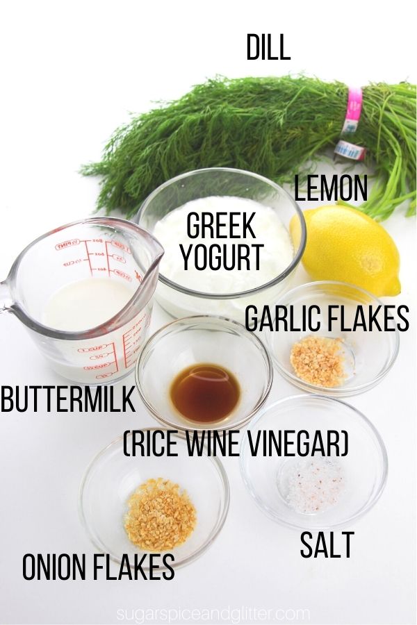 ingredients needed to make lemon dill salad dressing