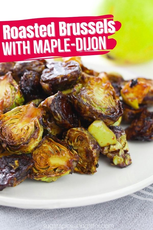 This easy roasted Brussels sprouts and pears recipe is a restaurant-worthy side dish that comes together in less than 10 minutes of active prep time. Roasting brings out the sweet and caramelized notes of the Brussels sprouts and pears before being finished off with a simple 3-ingredient maple-dijon dressing.