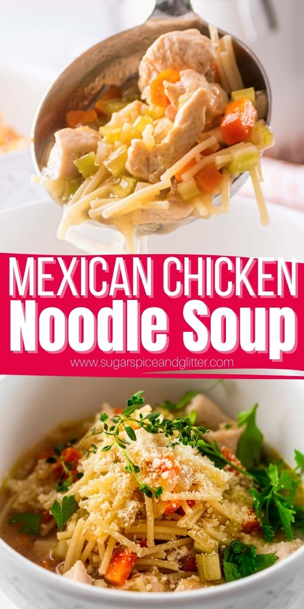 Chicken Fideo Soup (also known as Chicken Sopita) is a rich, hearty and flavorful Mexican chicken soup with traditional fideo noodles. It's the perfect chicken soup recipe when you want something light and bright.