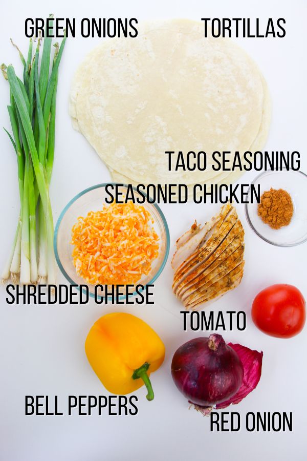 ingredients to make chicken quesadillas