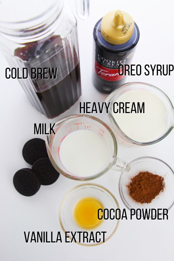 ingredients needed to make cookies and cream cold brew coffee