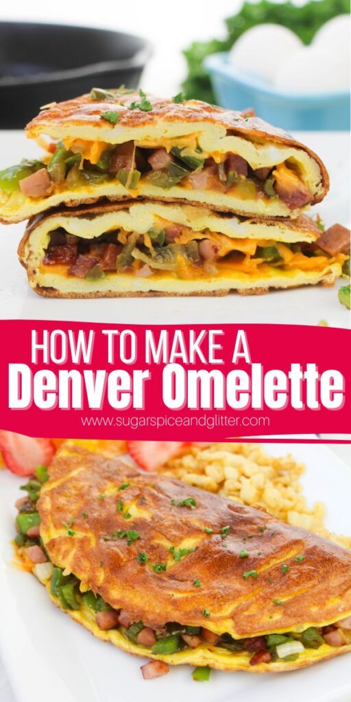 Skip the diner and make our best ever Denver Omelette recipe at home, featuring tender, sautéed veggies and ham enclosed in a fluffy, puffy egg omelette with a golden, crunchy exterior - this is one classic that is ready for a comeback.