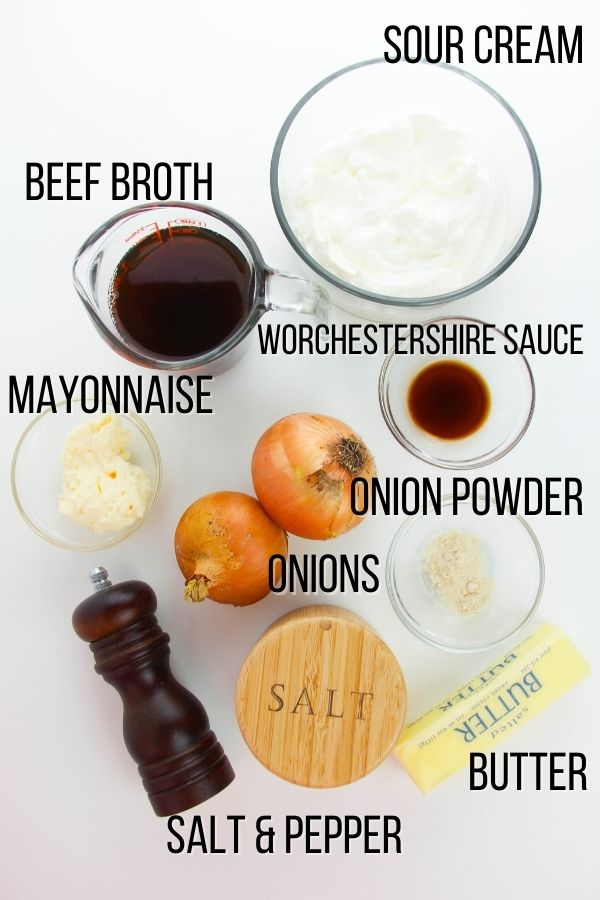 ingredients to make French onion dip