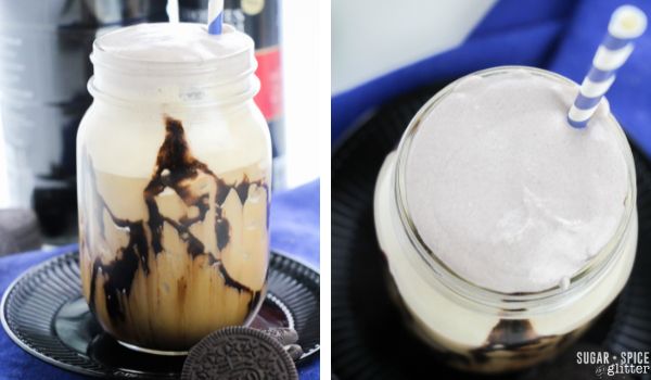 in-process images of how to make cookies and cream cold brew coffee