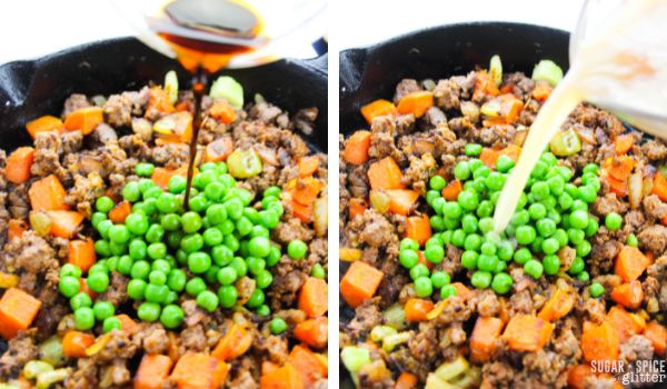 in-process images of how to make cottage pie